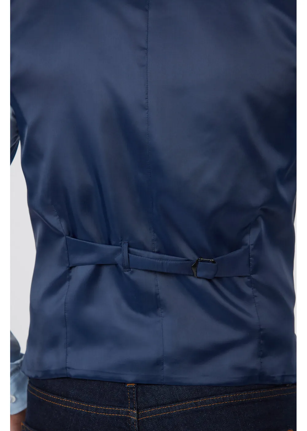 Gibson London Gerard Grouse Check Gilet Navy Black