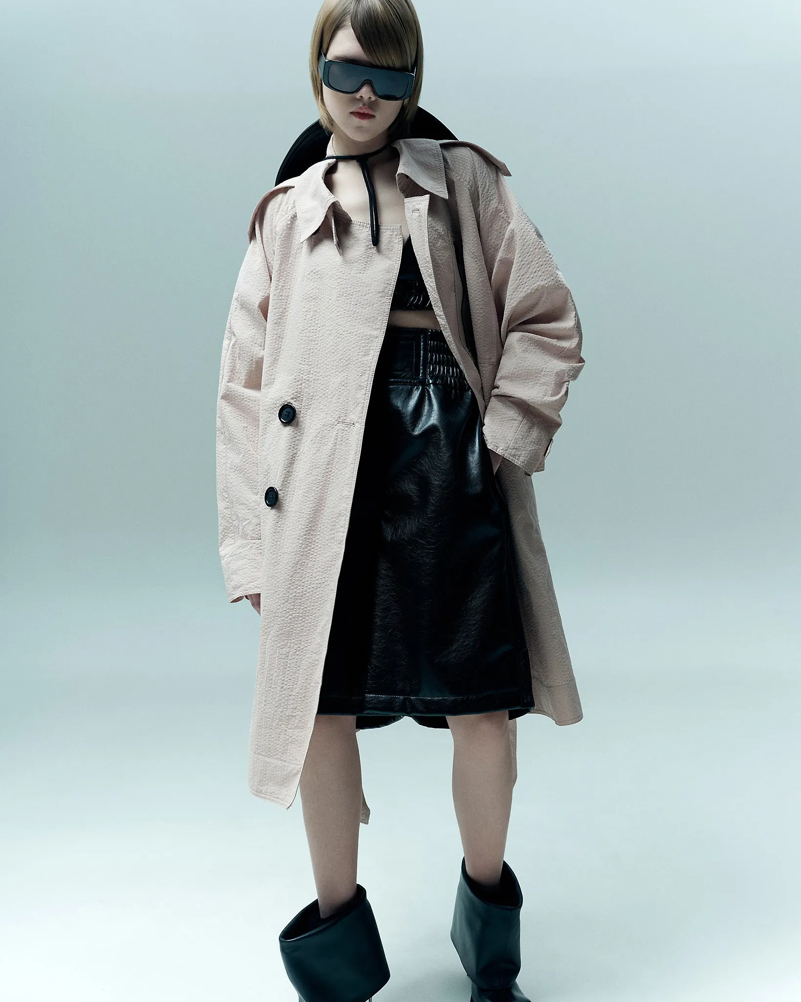 TEXTURED TRENCH COAT