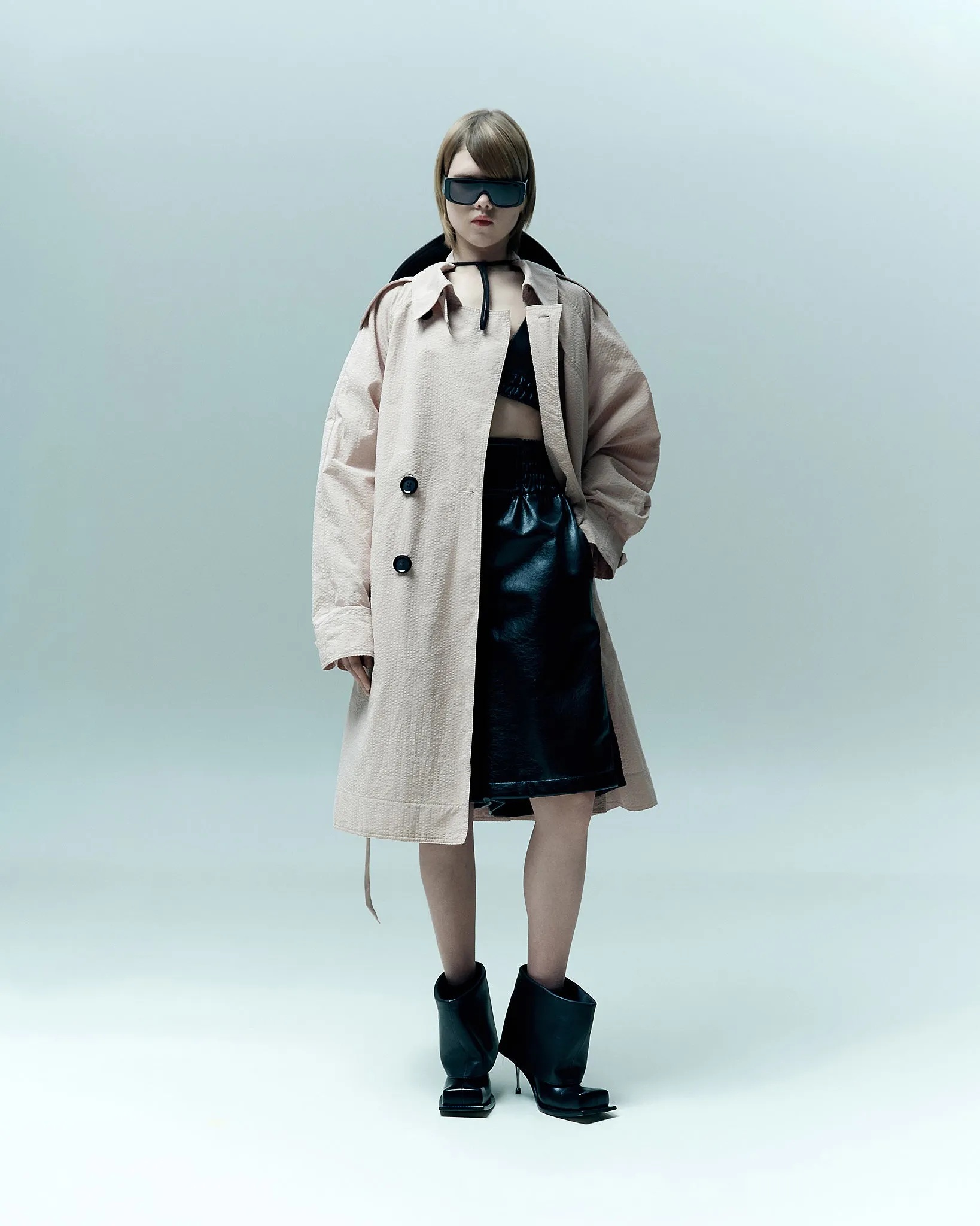 TEXTURED TRENCH COAT