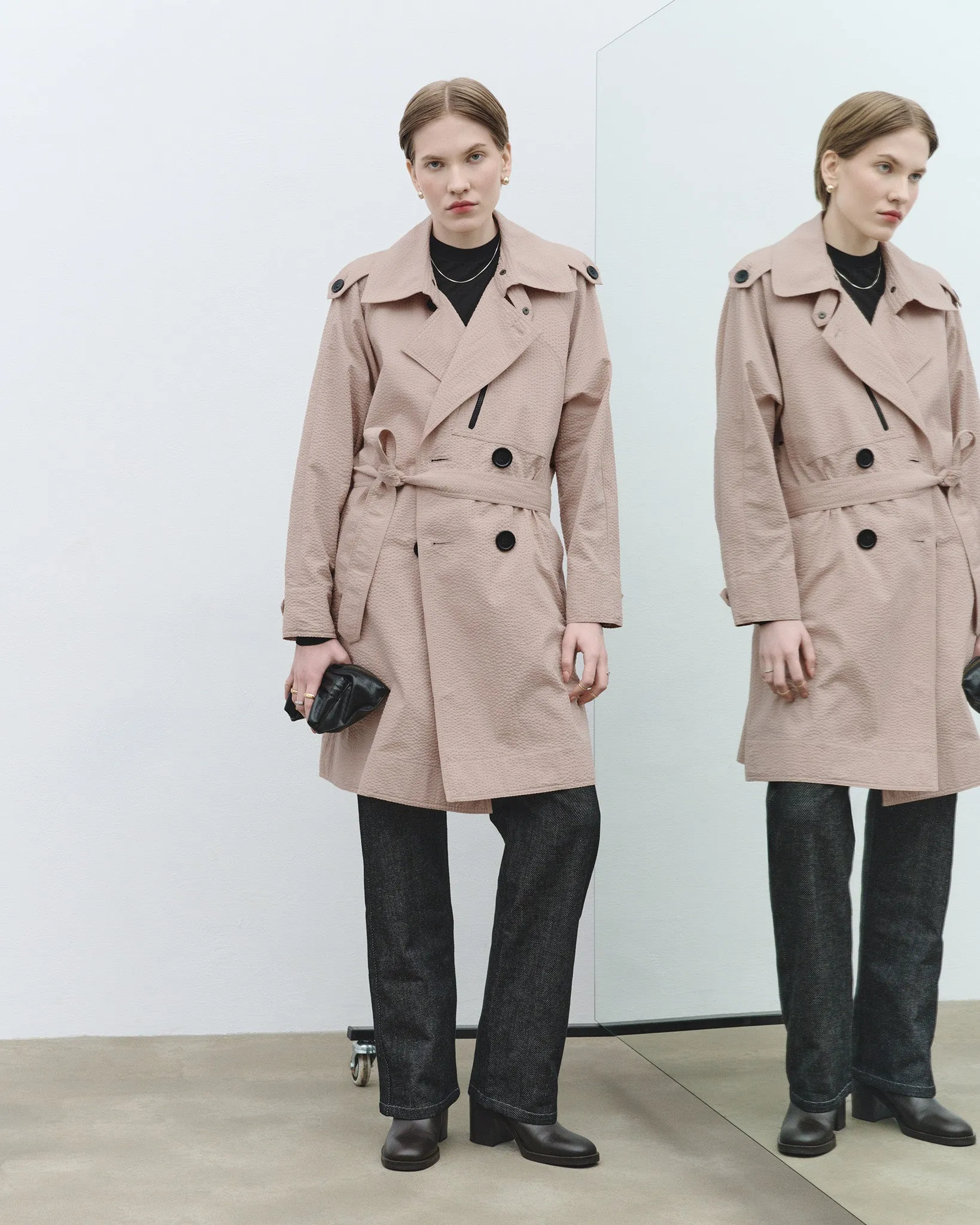 TEXTURED TRENCH COAT