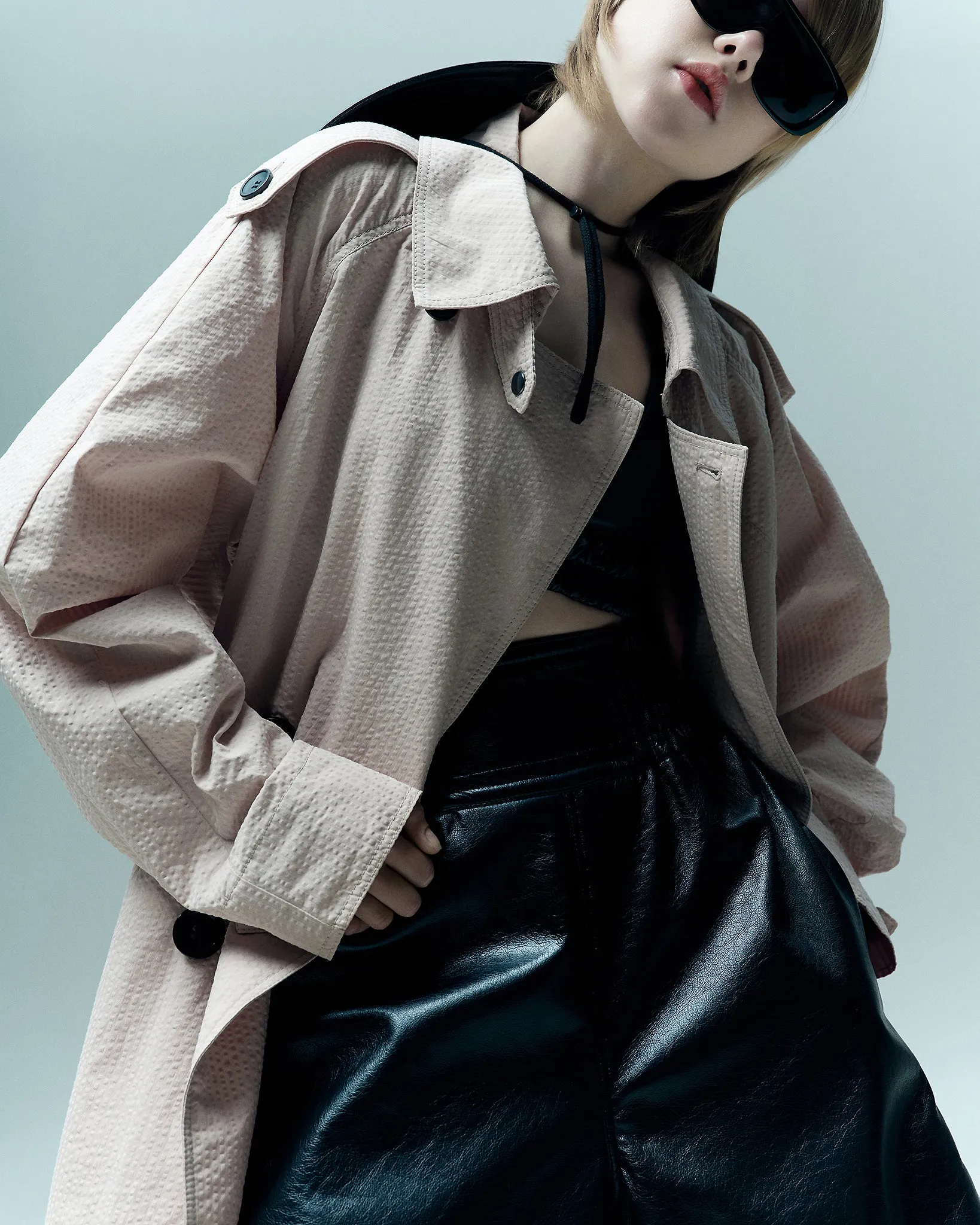 TEXTURED TRENCH COAT