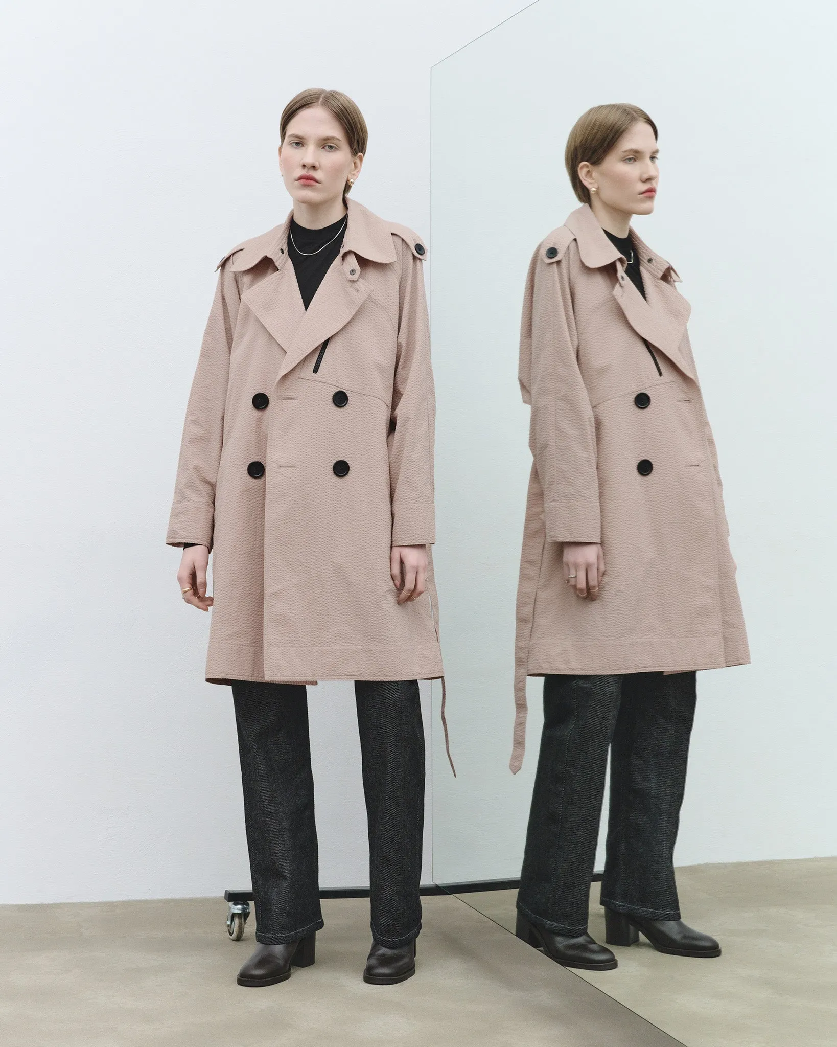 TEXTURED TRENCH COAT