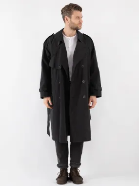 Vintage 80's Men Trench Coat in Gray