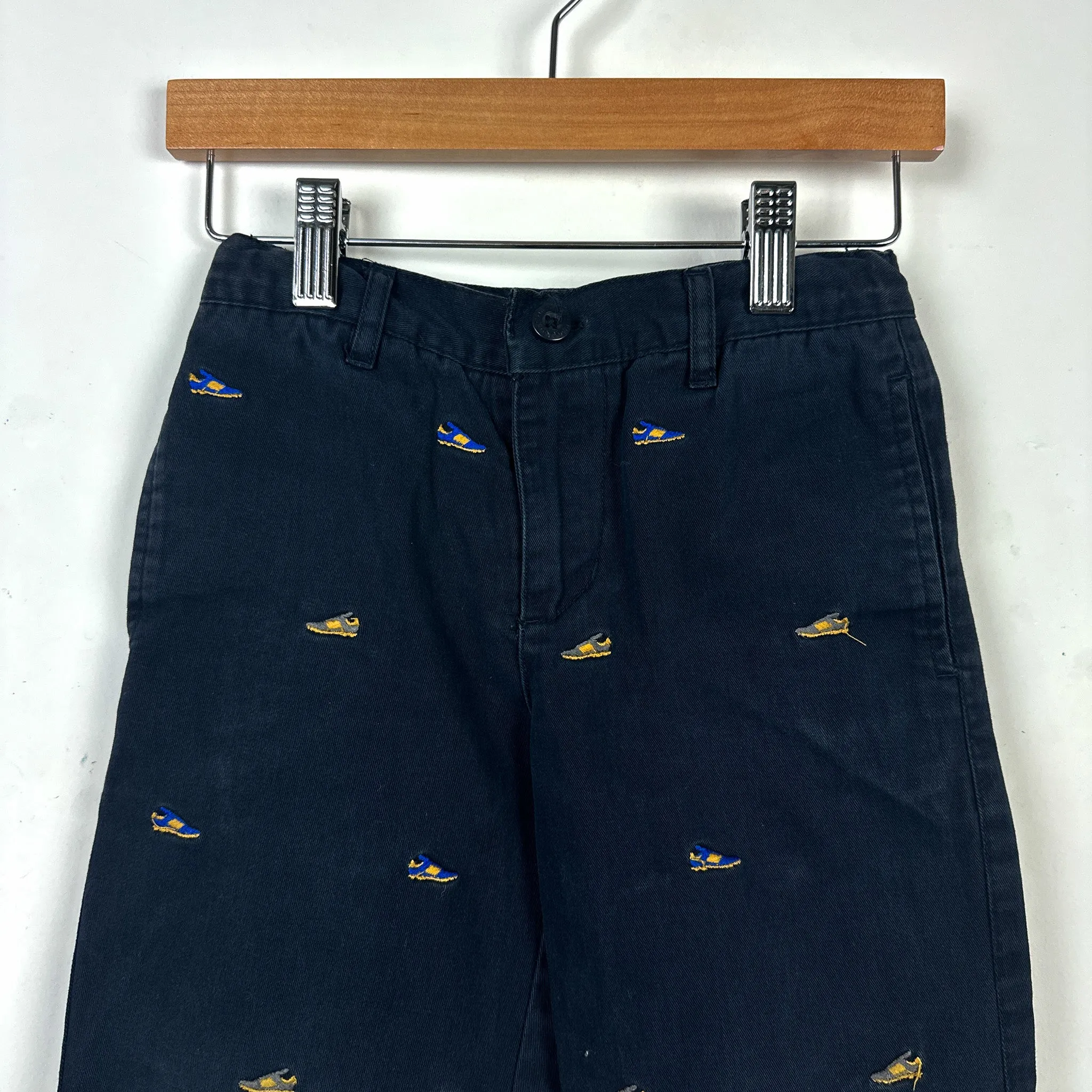 Vintage Sneaker Embroidered Navy Chino Pants - 4yr