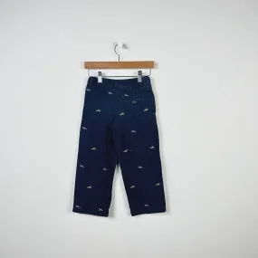 Vintage Sneaker Embroidered Navy Chino Pants - 4yr