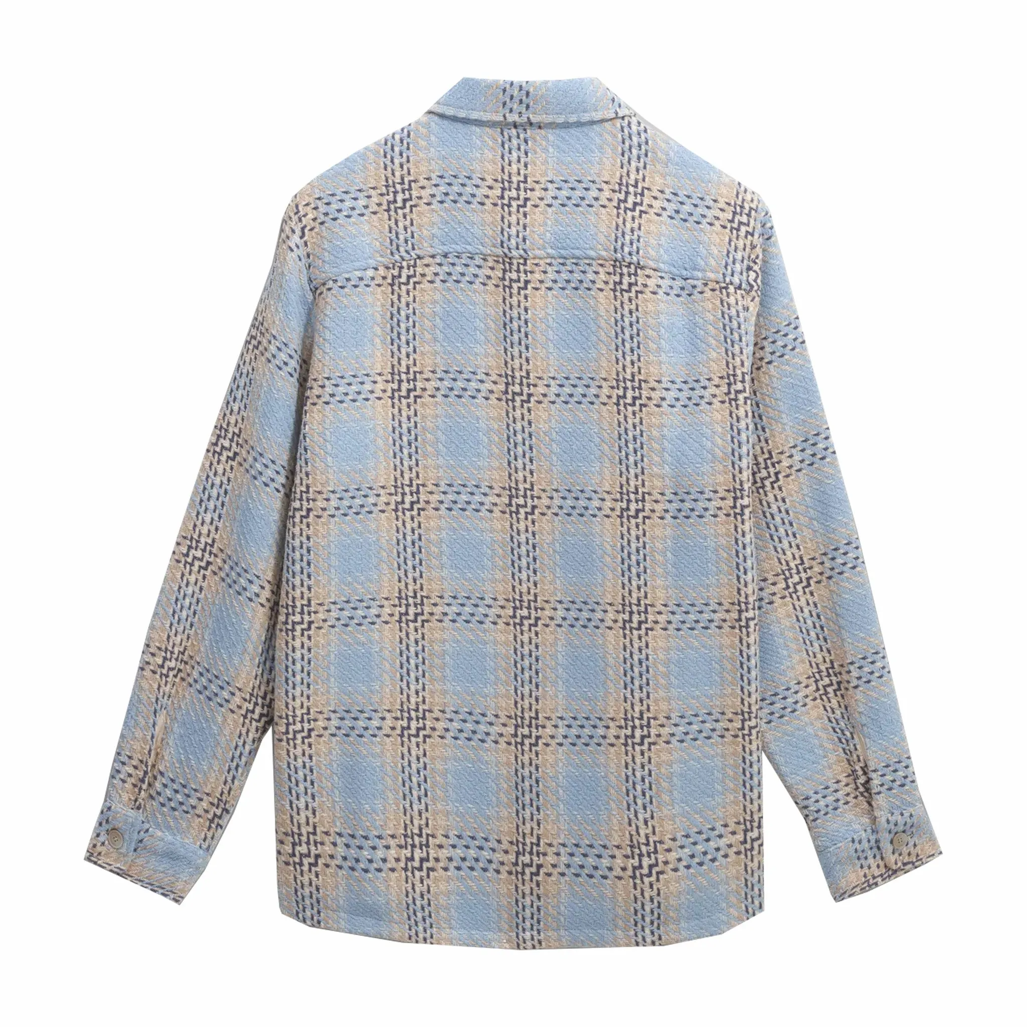 Wax London Whiting Earl Check Overshirt (Pale Blue)